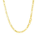 14k Yellow Gold Solid Figaro Chain (3.00 mm) - Forever in Harmony