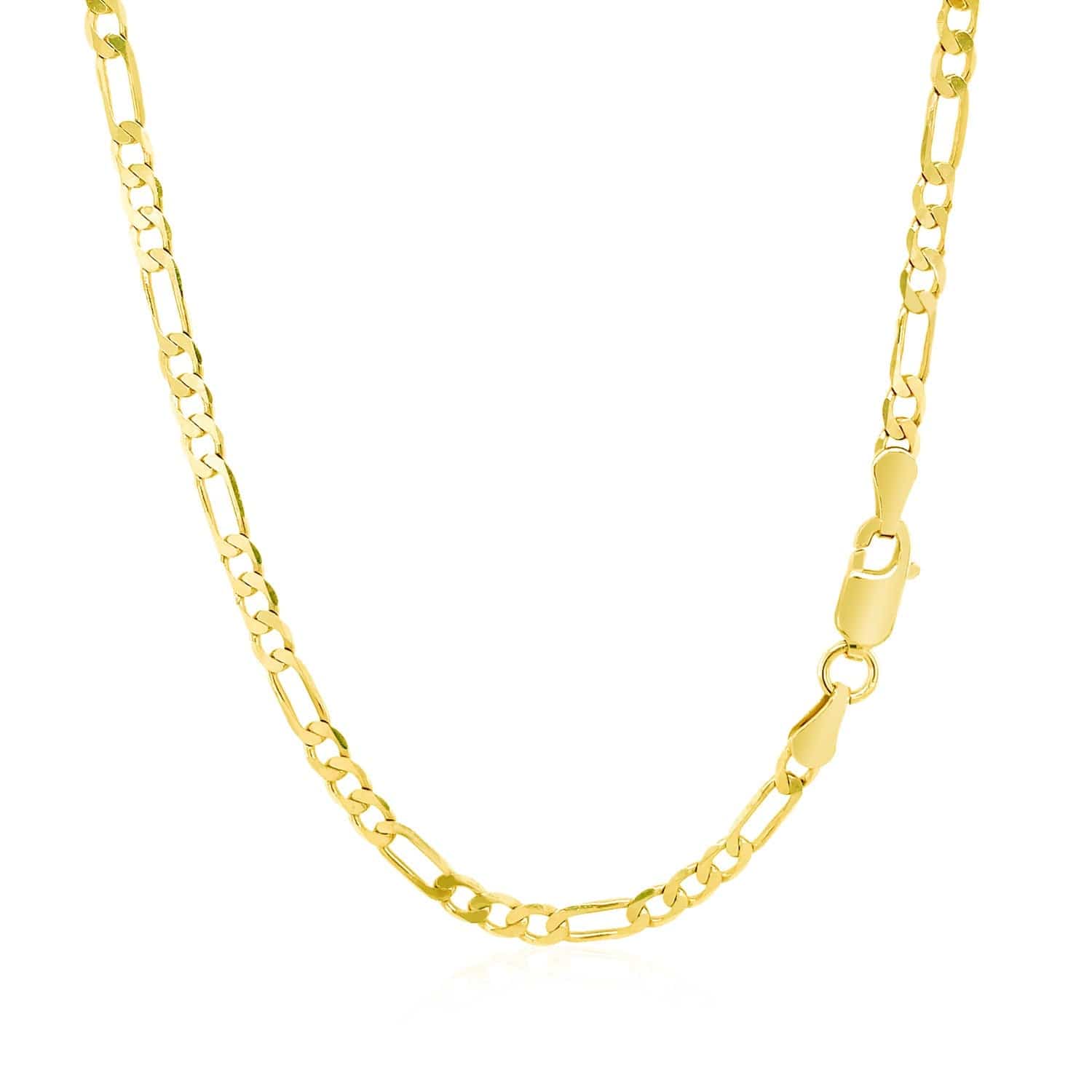 14k Yellow Gold Solid Figaro Chain (3.00 mm) - Forever in Harmony