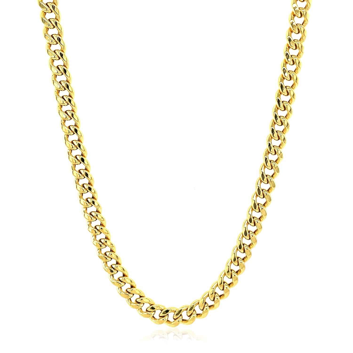 10k Yellow Gold Semi Solid Miami Cuban Chain (4.50 mm)