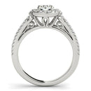 14k White Gold Diamond Engagement Ring with Teardrop Split Shank (7/8 cttw) - Forever in Harmony