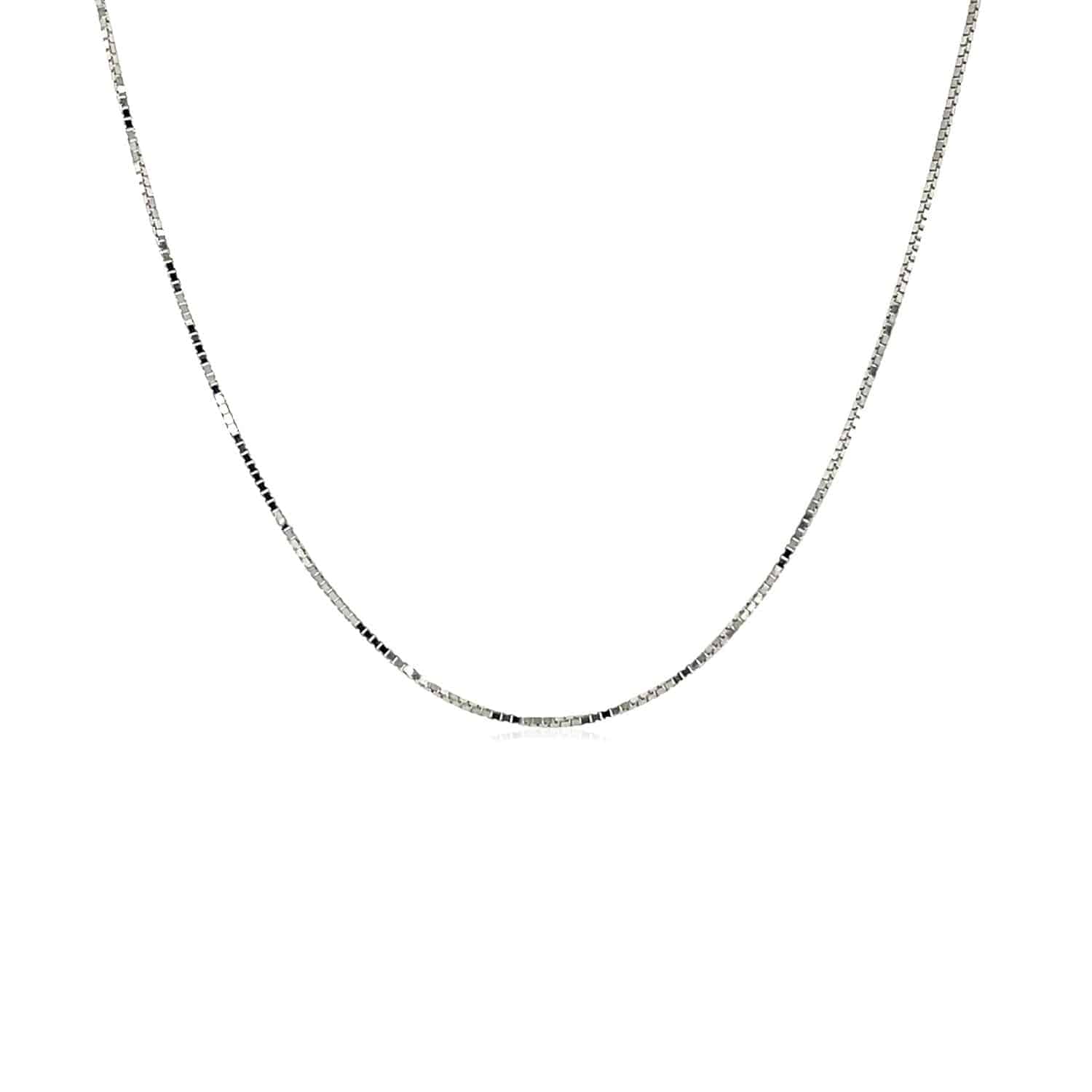 18k White Gold Box Chain 0.6mm (0.60 mm) - Forever in Harmony