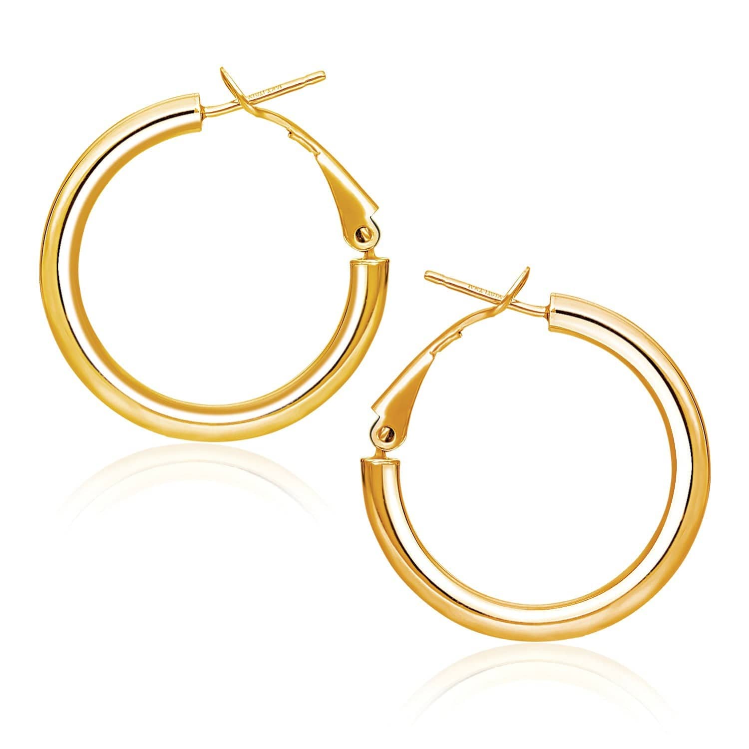 14k Yellow Gold High Polish  Hoop Earrings(2x20mm) - Forever in Harmony