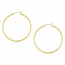 14k Yellow Gold Polished Hoop Earrings (2x45mm) - Forever in Harmony