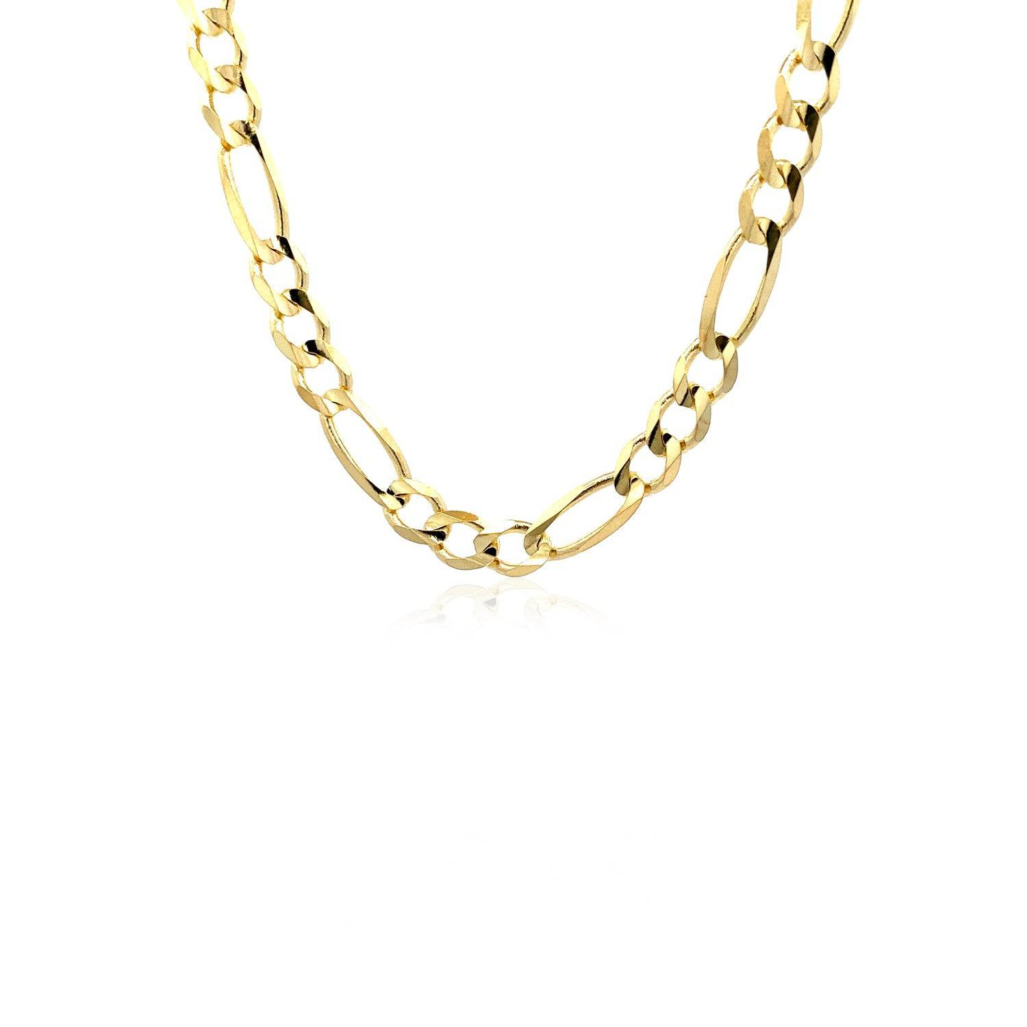 14k Yellow Gold Solid Figaro Chain (6.00 mm) - Forever in Harmony