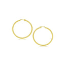 14k Yellow Gold Polished Hoop Earrings (3x20mm) - Forever in Harmony