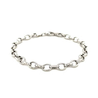 Sterling Silver Polished Charm Bracelet with Rhodium Plating (5.10 mm) | - Forever in Harmony