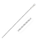 14k White Gold Solid Diamond Cut Rope Bracelet (2.50 mm) | - Forever in Harmony