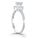 14k White Gold Diamond Halo Collar Engagement Ring - Forever in Harmony