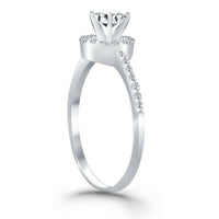 14k White Gold Diamond Halo Collar Engagement Ring - Forever in Harmony