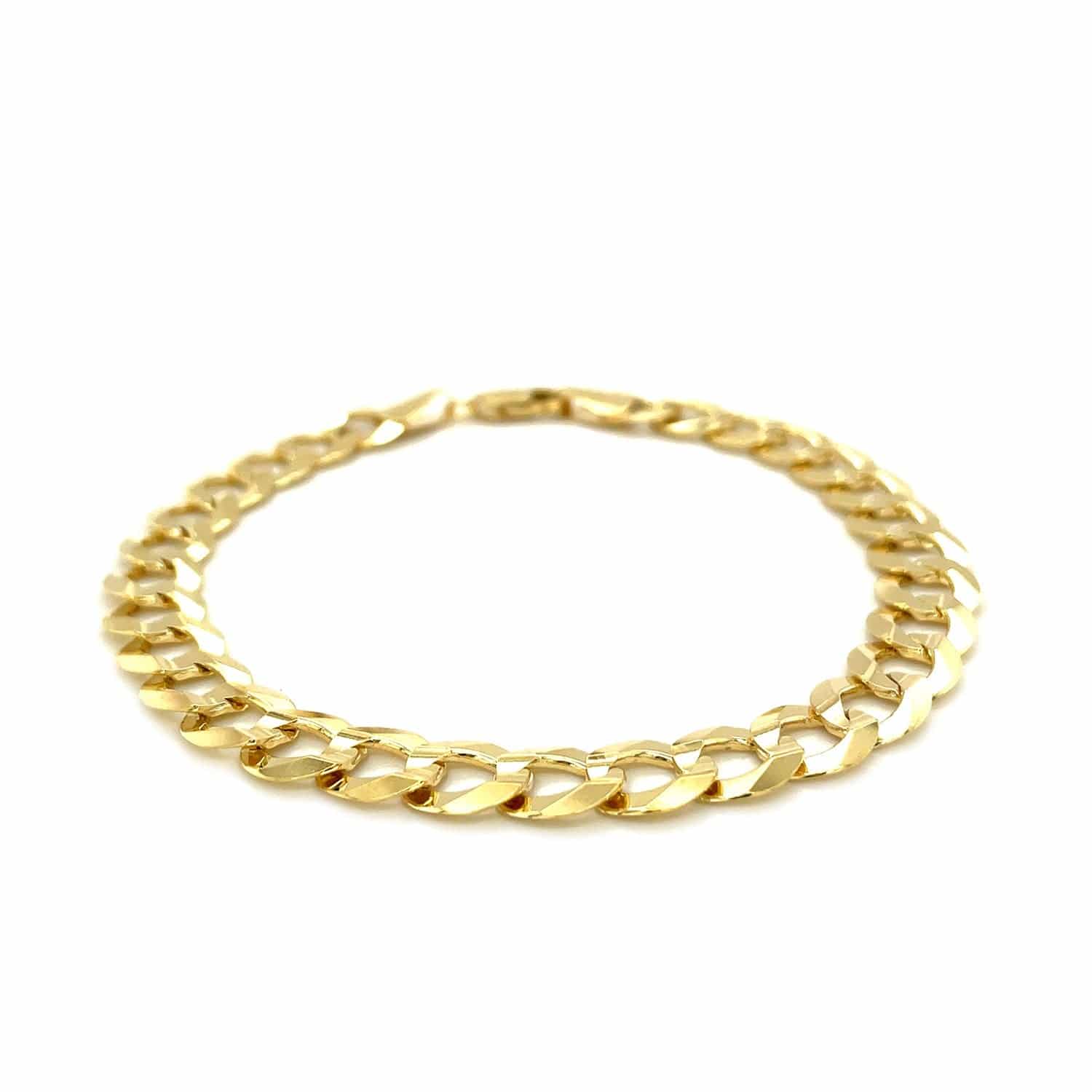 14k Yellow Gold Solid Curb Bracelet (8.20 mm) | - Forever in Harmony