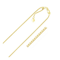 14k Yellow Gold Adjustable Box Chain (1.10 mm) | - Forever in Harmony