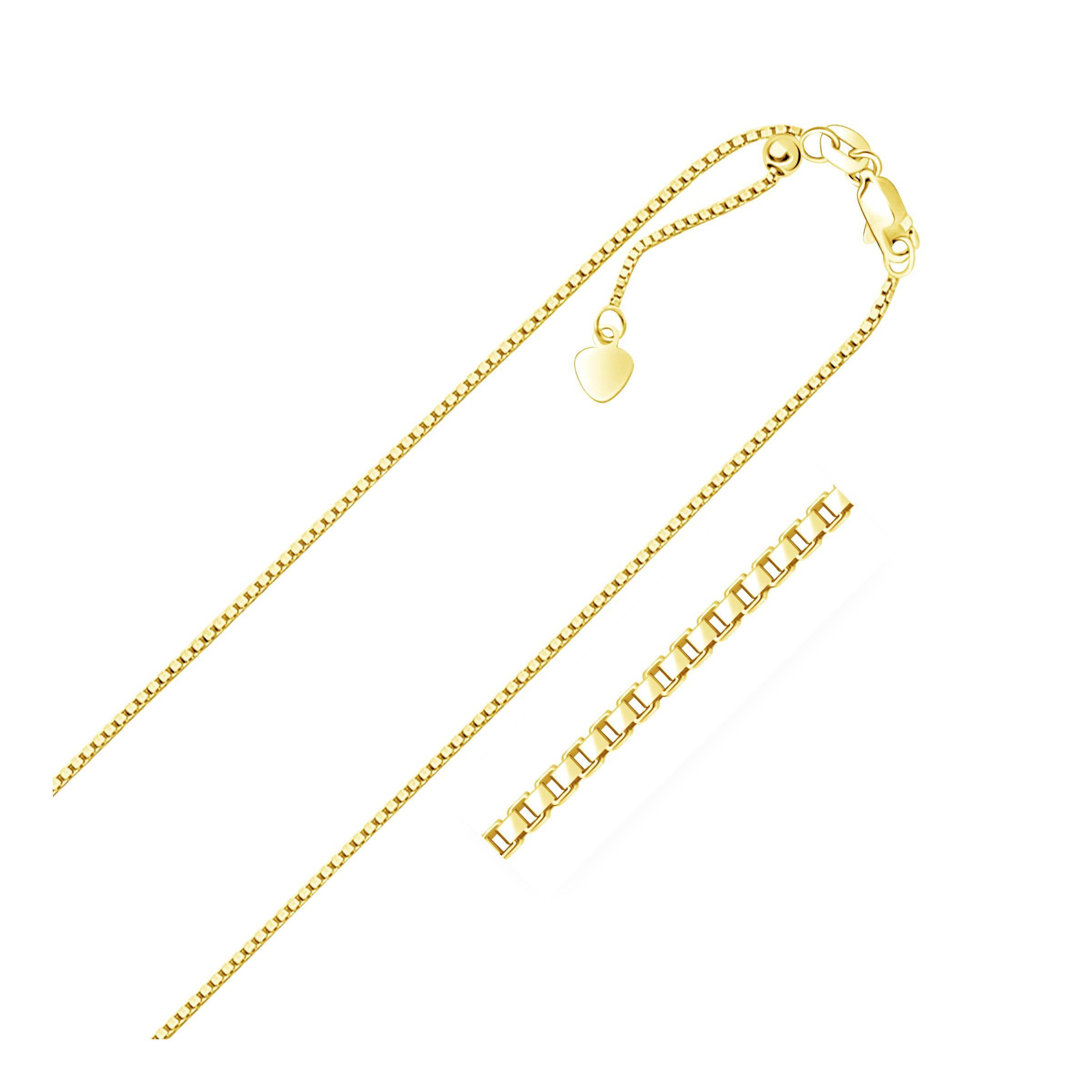 14k Yellow Gold Adjustable Box Chain (1.10 mm) |