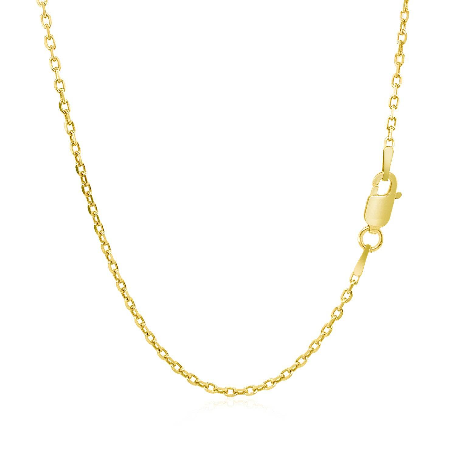 14k Yellow Gold Diamond Cut Cable Link Chain (1.50 mm) - Forever in Harmony