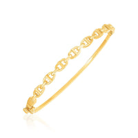 14k Yellow Gold High Polish Puffed Mariner Bangle (5.70 mm) | - Forever in Harmony