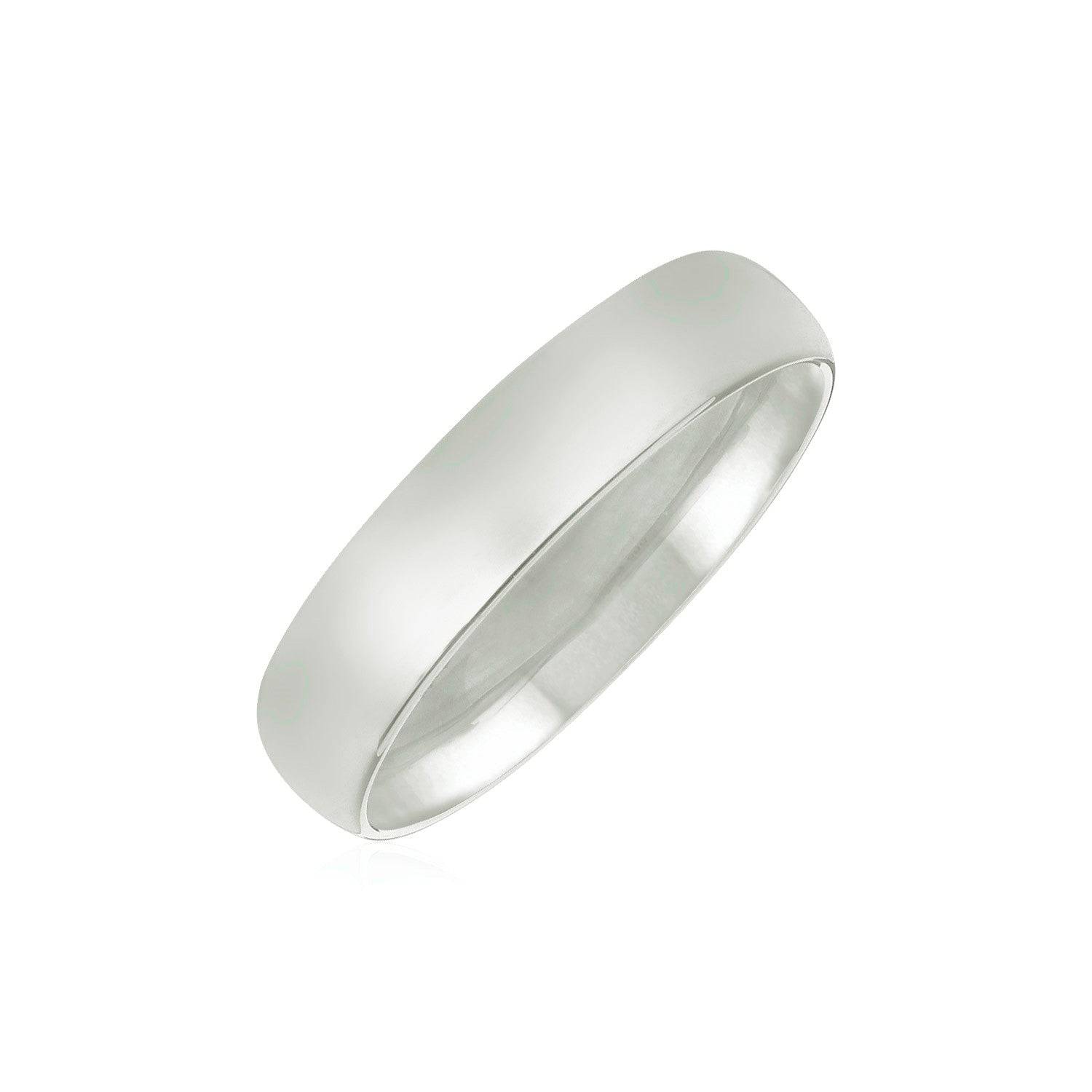 14k White Gold Comfort Fit Wedding Band(5.00 mm) | 6