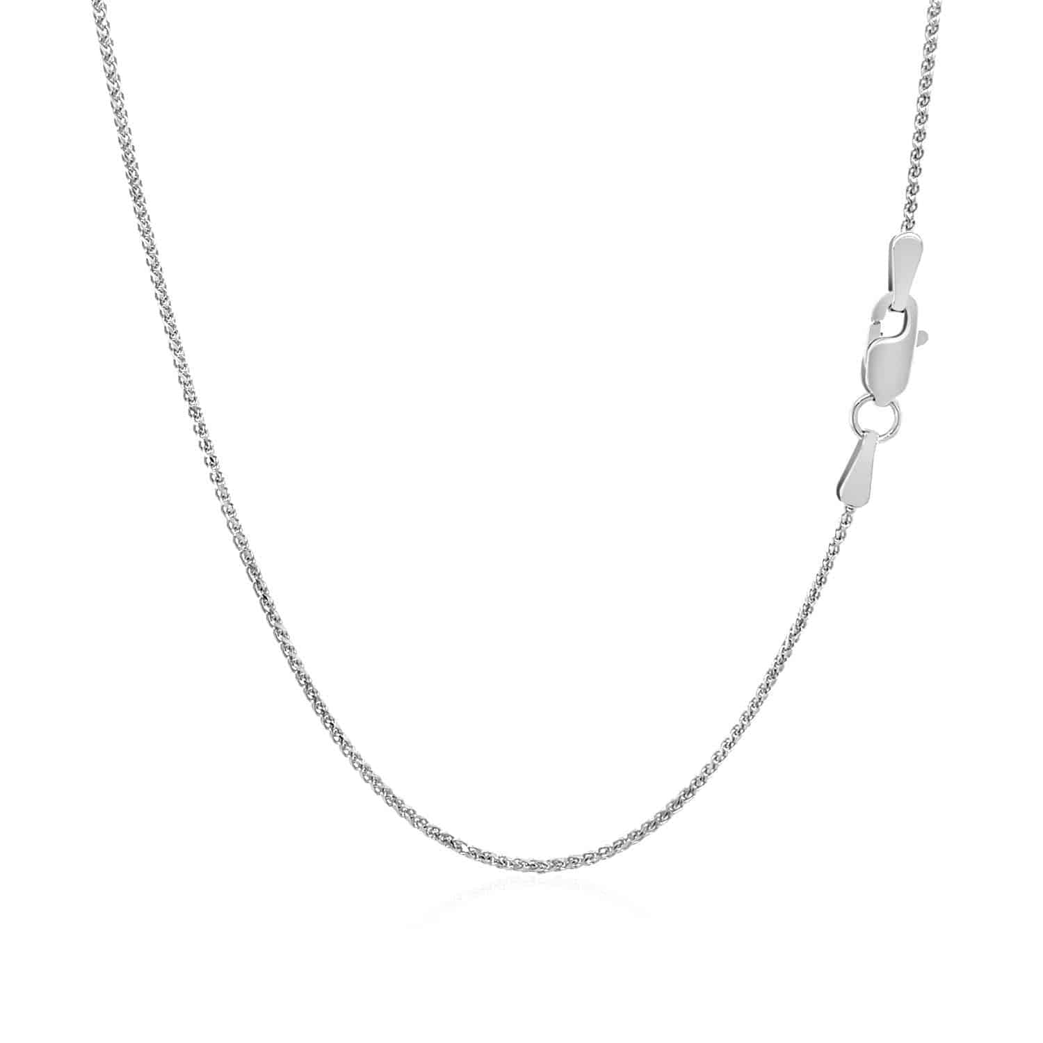 14k White Gold Diamond Cut Round Wheat Chain (1.00 mm) - Forever in Harmony