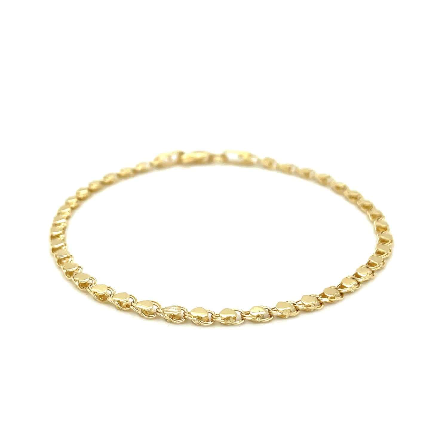 14k Yellow Gold Heart Bracelet (3.00 mm) | - Forever in Harmony