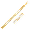 14k Two Tone Gold Pave Curb Bracelet (7.00 mm) | - Forever in Harmony