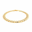 14k Two Tone Gold Pave Curb Bracelet (7.00 mm) | - Forever in Harmony