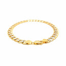 14k Two Tone Gold Pave Curb Bracelet (7.00 mm) | - Forever in Harmony