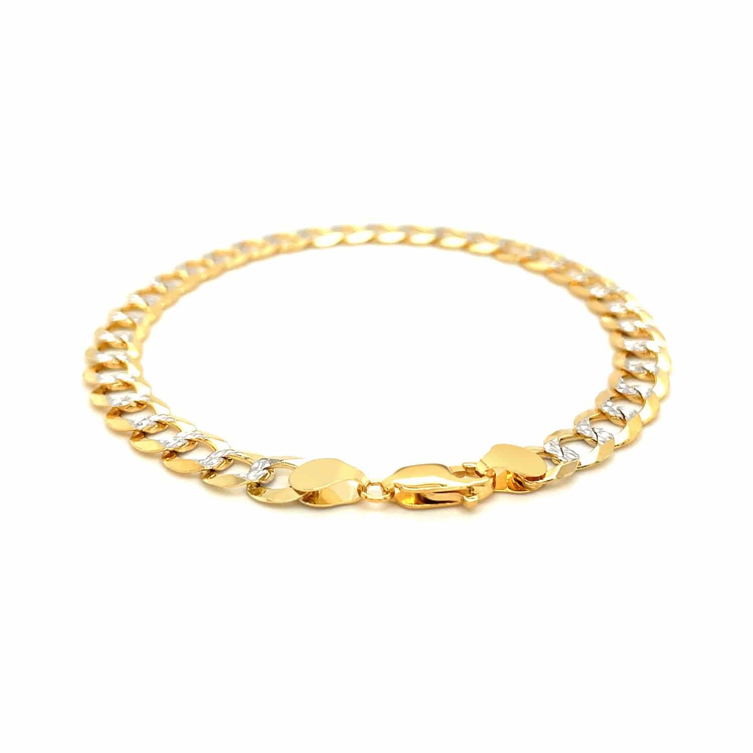 14k Two Tone Gold Pave Curb Bracelet (7.00 mm) | 8.5'' - Forever in Harmony