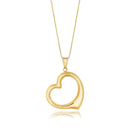 14k Yellow Gold Floating Heart Drop Pendant - Forever in Harmony