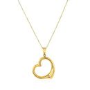 14k Yellow Gold Floating Heart Drop Pendant - Forever in Harmony