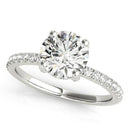 14k White Gold Diamond Engagement Ring with Scalloped Row Band (2 1/4 cttw) - Forever in Harmony