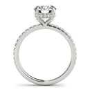 14k White Gold Diamond Engagement Ring with Scalloped Row Band (2 1/4 cttw) - Forever in Harmony