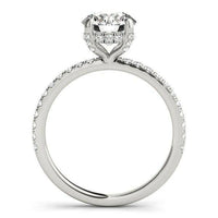 14k White Gold Diamond Engagement Ring with Scalloped Row Band (2 1/4 cttw) - Forever in Harmony