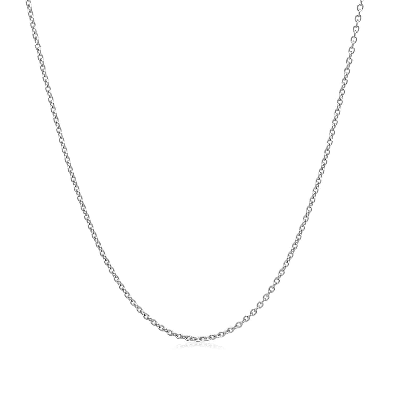 14k White Gold Round Cable Link Chain (1.10 mm) |