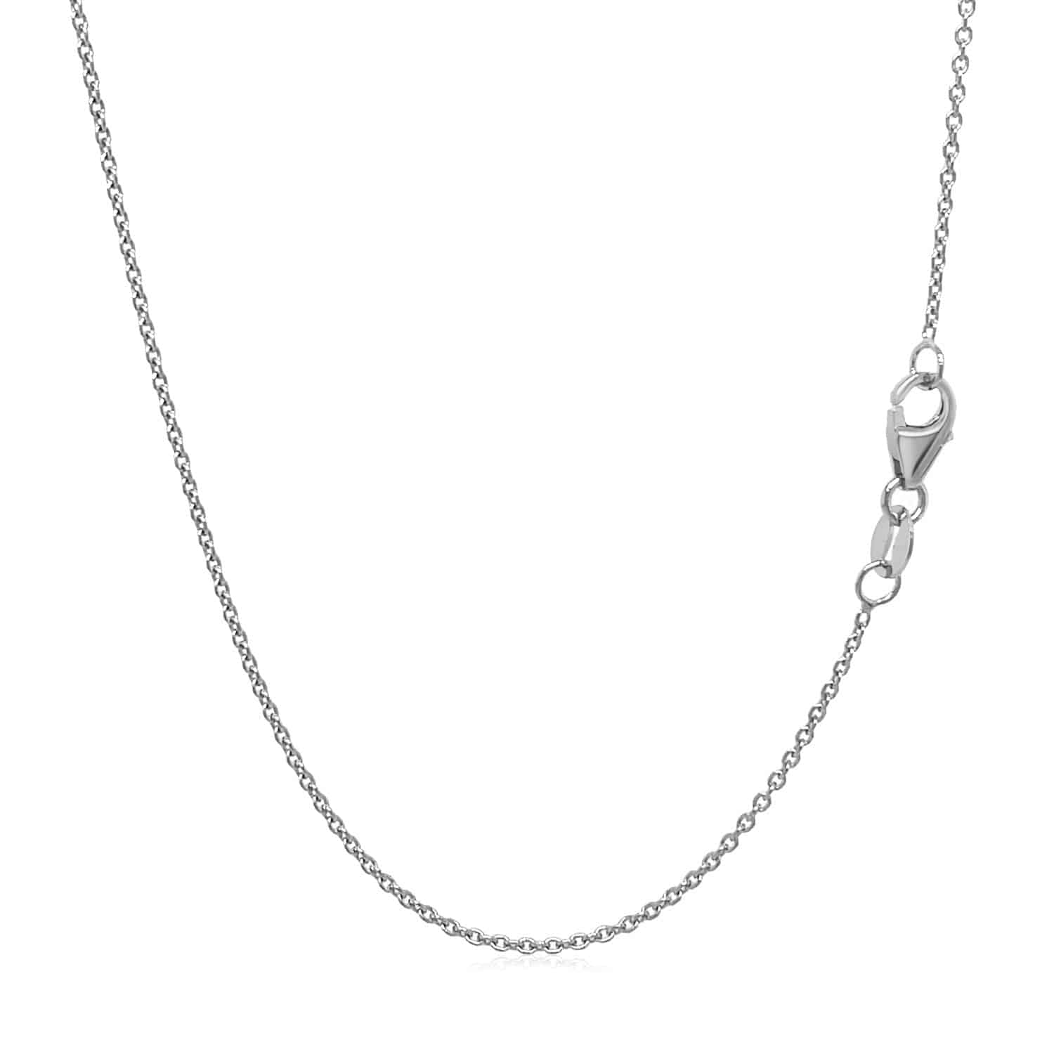 14k White Gold Round Cable Link Chain (1.10 mm) | - Forever in Harmony