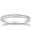 14k White Gold Channel Set Diamond Wedding Ring Band Set 1/3 Around - Forever in Harmony