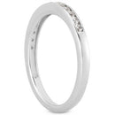 14k White Gold Channel Set Diamond Wedding Ring Band Set 1/3 Around - Forever in Harmony