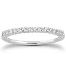 14k White Gold Shared Prong Diamond Wedding Ring Band with Airline Gallery - Forever in Harmony