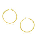 14k Yellow Gold Polished Hoop Earrings (2x30mm) - Forever in Harmony