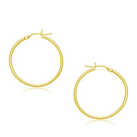 14k Yellow Gold Polished Hoop Earrings (2x30mm) - Forever in Harmony