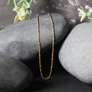 14k Yellow Gold Diamond-Cut Alternating Bead Chain (1.10 mm) - Forever in Harmony