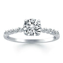 14k White Gold Diamond Engagement Ring with Shared Prong Diamond Accents - Forever in Harmony