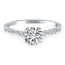 14k White Gold Diamond Engagement Ring with Shared Prong Diamond Accents - Forever in Harmony