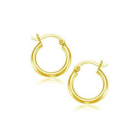 14k Yellow Gold Polished Hoop Earrings (2x15mm) - Forever in Harmony