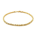 14k Yellow Gold Solid Diamond Cut Rope Bracelet (3.00 mm) | - Forever in Harmony