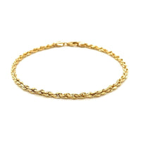 14k Yellow Gold Solid Diamond Cut Rope Bracelet (3.00 mm) | - Forever in Harmony