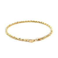 14k Yellow Gold Solid Diamond Cut Rope Bracelet (3.00 mm) | - Forever in Harmony