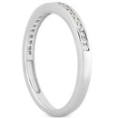 14k White Gold Slender Channel Set Diamond Wedding Ring Band Set 1/2 Around - Forever in Harmony