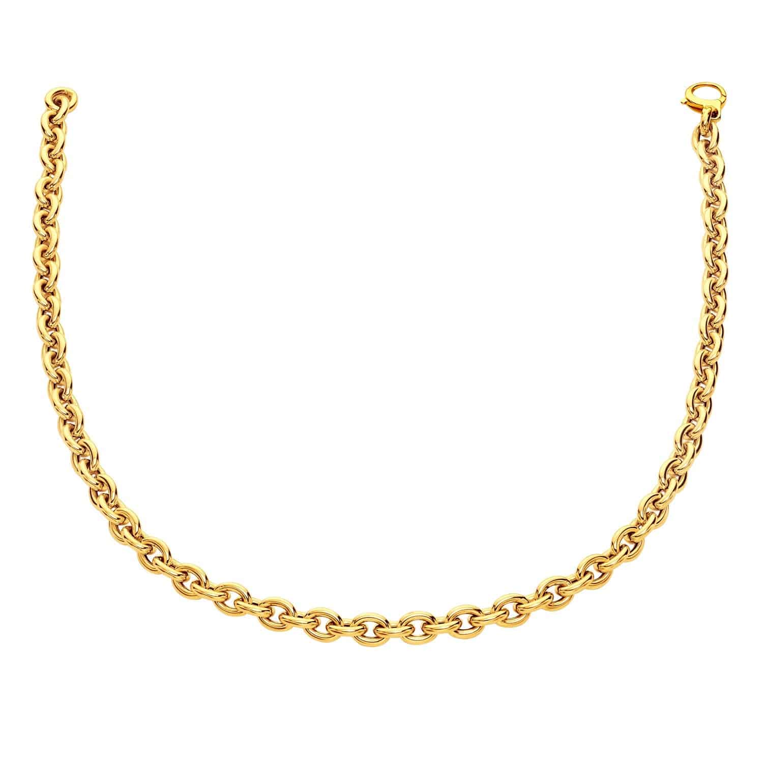 14k Yellow Gold Polished Cable Link Necklace |