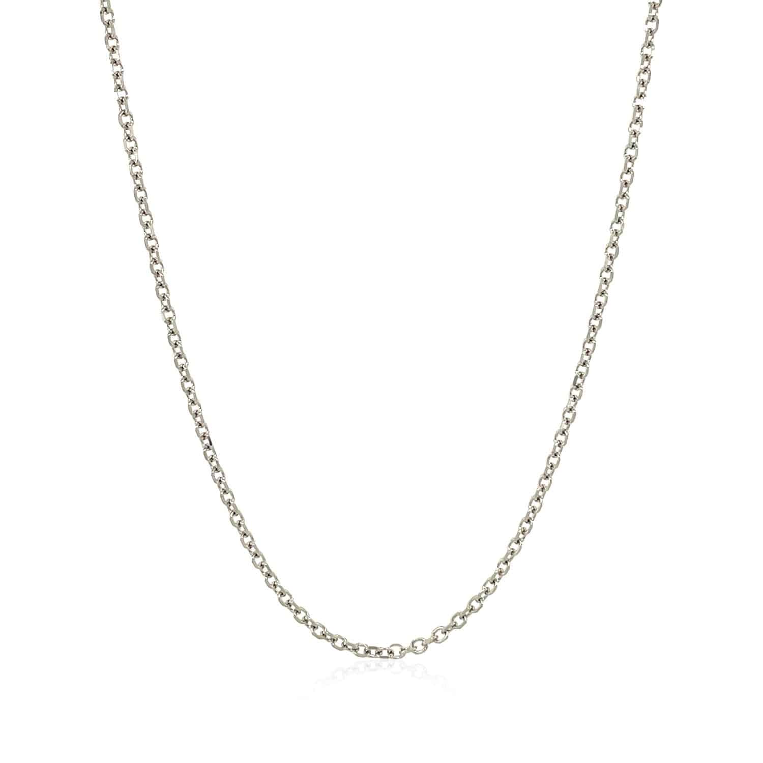 14k White Gold Diamond Cut Cable Link Chain (1.5 mm) | - Forever in Harmony