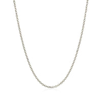 14k White Gold Diamond Cut Cable Link Chain (1.5 mm) | - Forever in Harmony