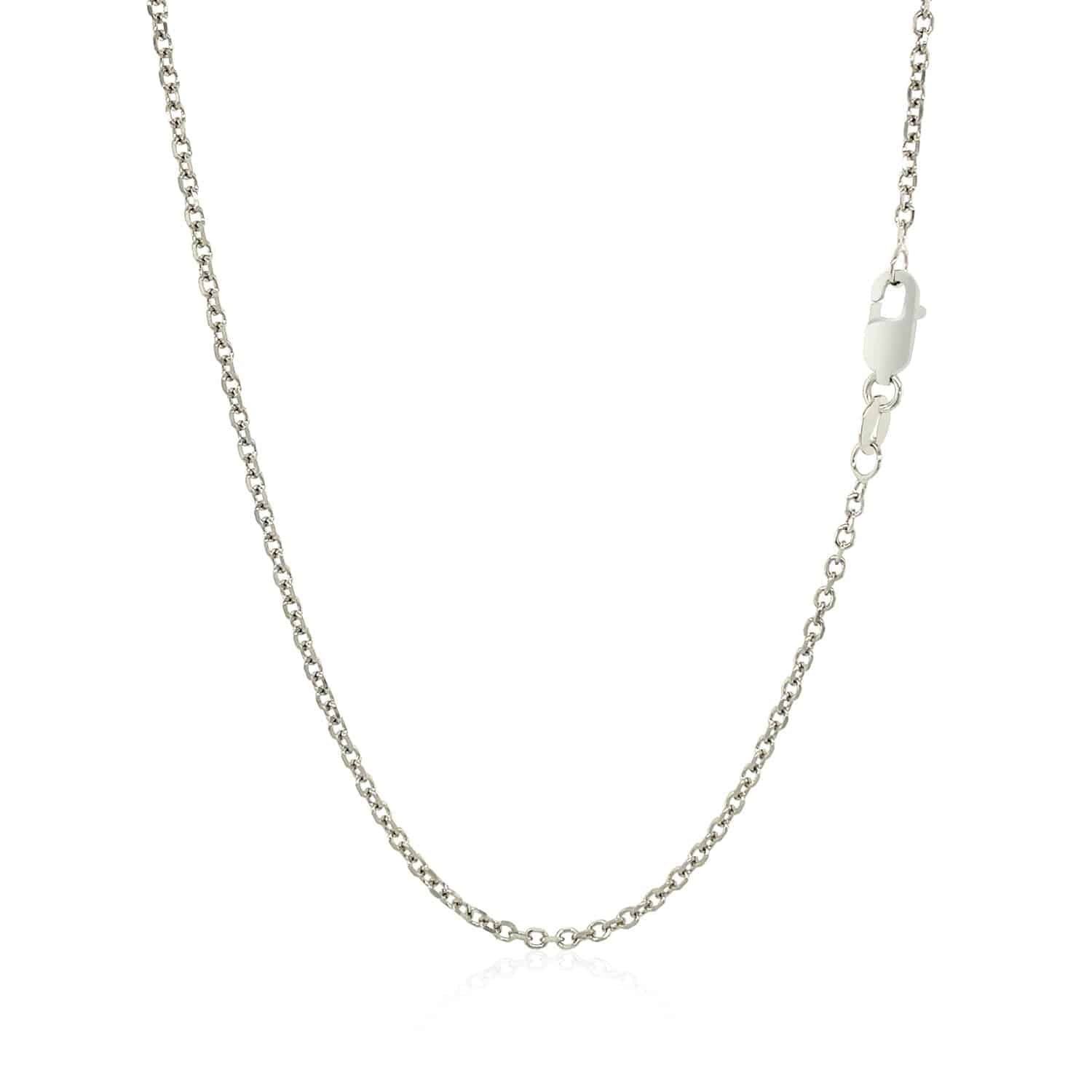 14k White Gold Diamond Cut Cable Link Chain (1.5 mm) | 16'' - Forever in Harmony