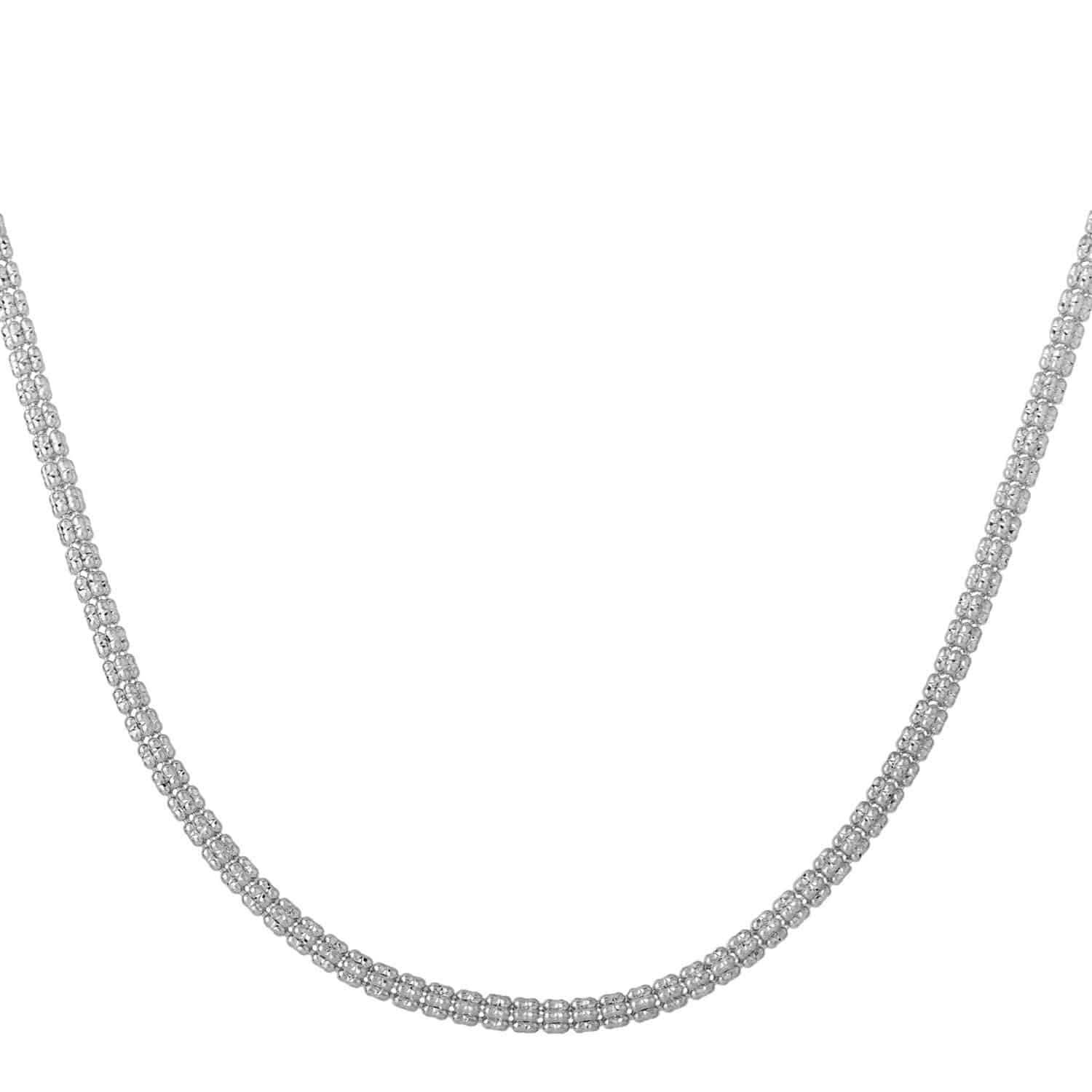 Ice Barrel Chain in 14k White Gold (3.1 mm) - Forever in Harmony